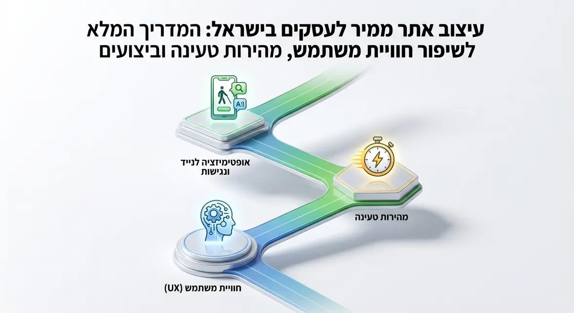 עיצוב אתר ממיר לעסקים בישראל: המדריך המלא לשיפור חוויית משתמש, מהירות טעינה וביצועים