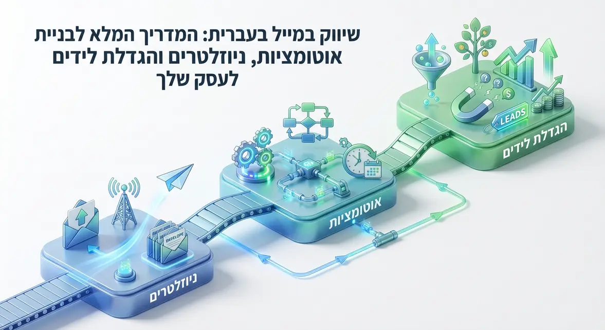 שיווק במייל בעברית: המדריך המלא לבניית אוטומציות, ניוזלטרים והגדלת לידים לעסק שלך