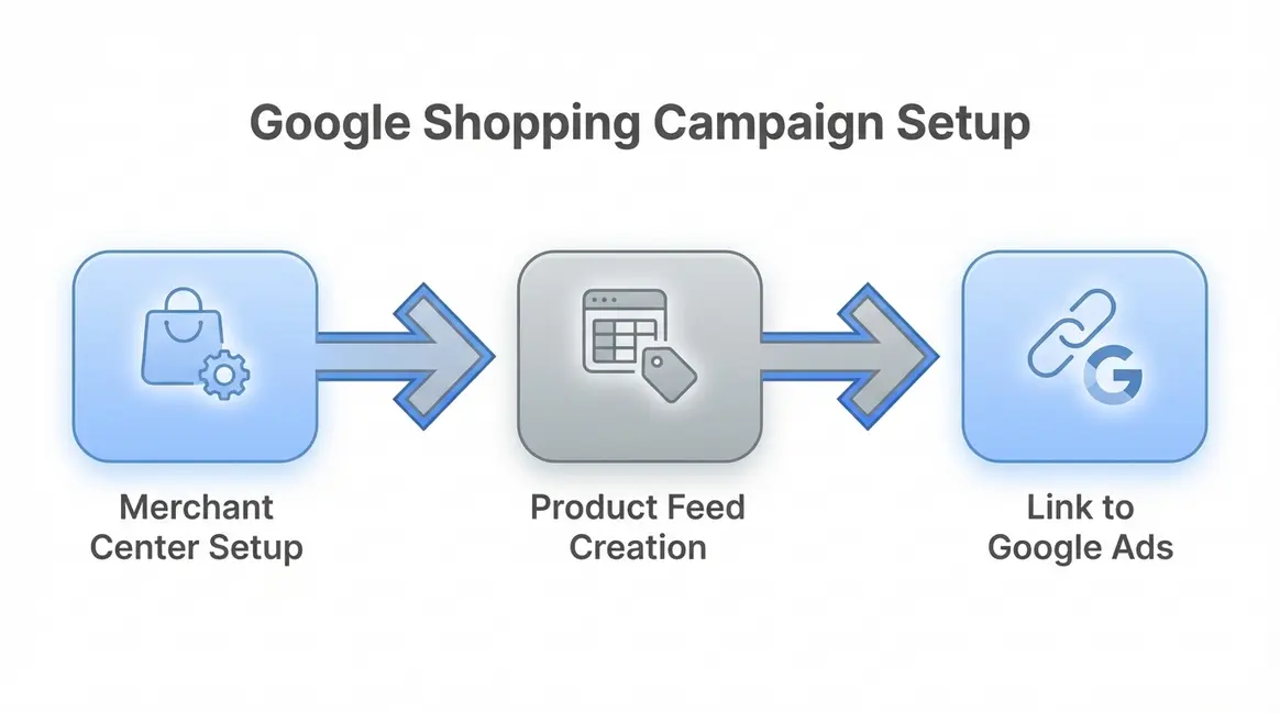 שלבים בסיסיים להגדרת קמפיין Google Shopping מוצלח