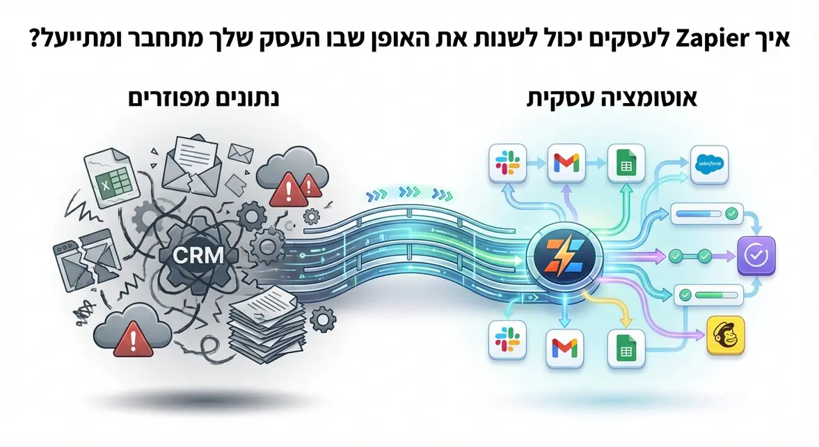 איך Zapier לעסקים יכול לשנות את האופן שבו העסק שלך מתחבר ומתייעל?